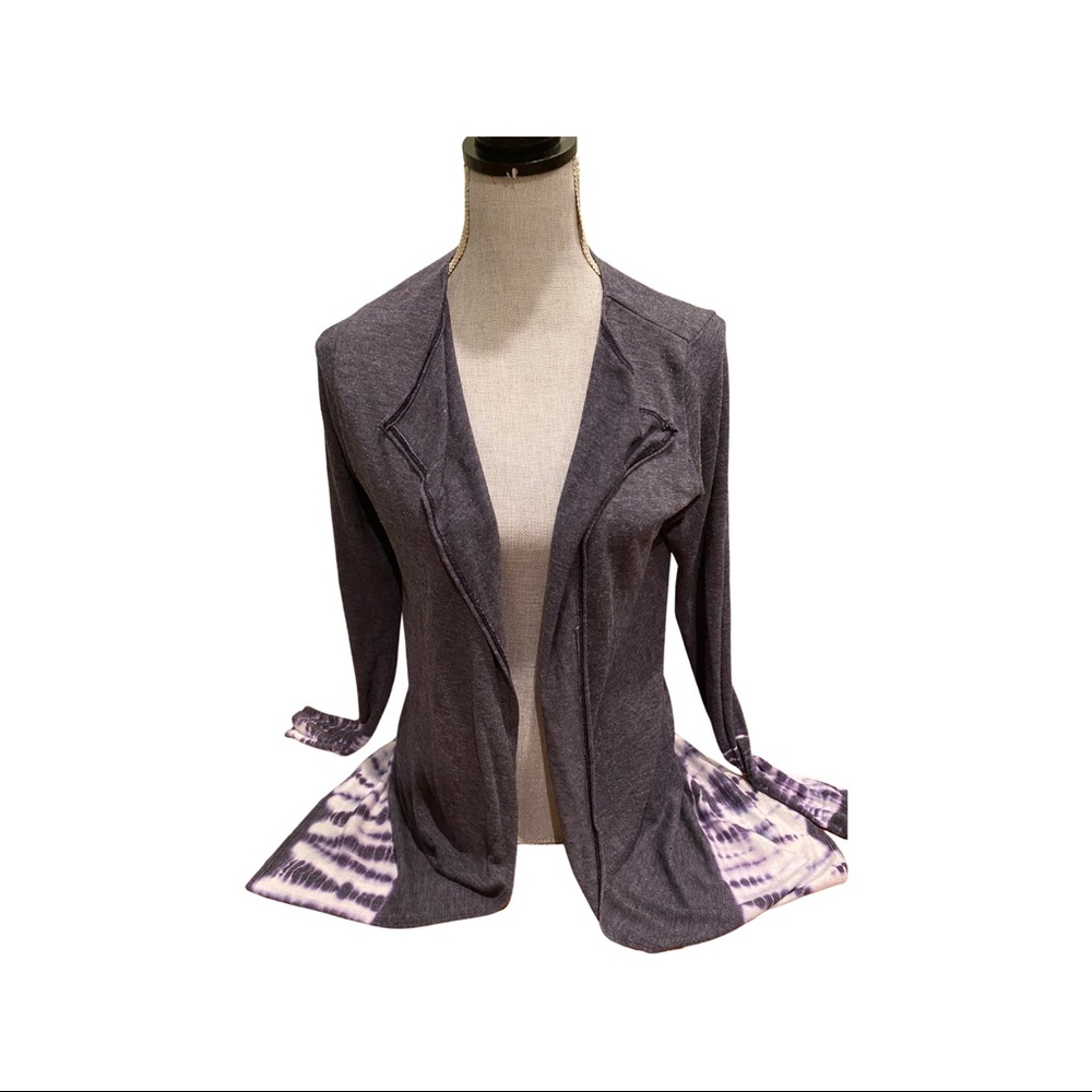 Open, long, tie dye cardigan